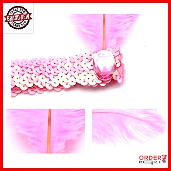 30-Piece Sequin Feather Headbands for Gatsby Costume Parties & Events